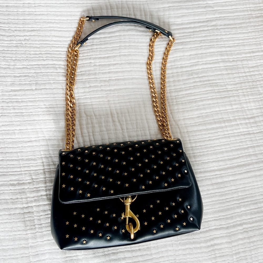 Rebecca Minkhoff Edie Black Crossbody with Star Studs NWT